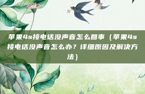 苹果4s接电话没声音怎么回事（苹果4s接电话没声音怎么办？详细原因及解决方法）