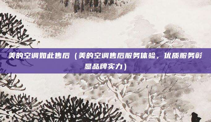 美的空调如此售后（美的空调售后服务体验，优质服务彰显品牌实力）