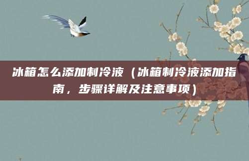 冰箱怎么添加制冷液(冰箱制冷液添加指南,步骤详解及注意事项)
