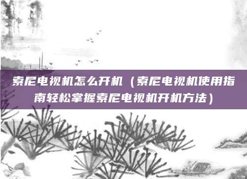 索尼电视机怎么开机（索尼电视机使用指南轻松掌握索尼电视机开机方法）