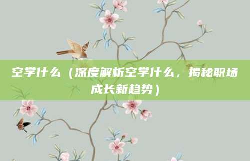 空学什么（深度解析空学什么，揭秘职场成长新趋势）