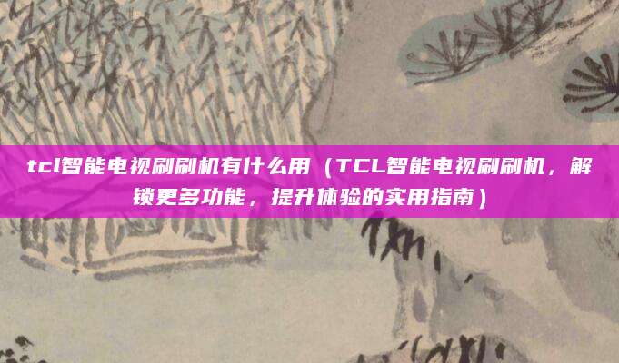 tcl智能电视刷刷机有什么用（TCL智能电视刷刷机，解锁更多功能，提升体验的实用指南）