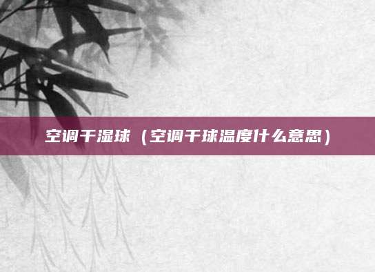 空调干湿球（空调干球温度什么意思）