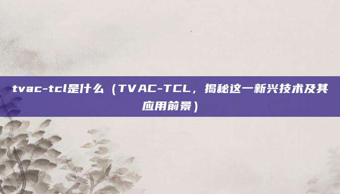 tvac-tcl是什么(TVAC-TCL,揭秘这一新兴技术及其应用前景)