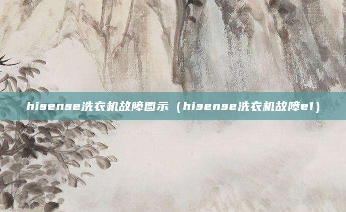 hisense洗衣机故障图示（hisense洗衣机故障e1）