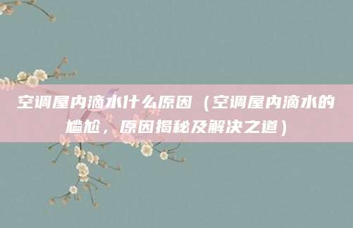 空调屋内滴水什么原因(空调屋内滴水的尴尬,原因揭秘及解决之道)