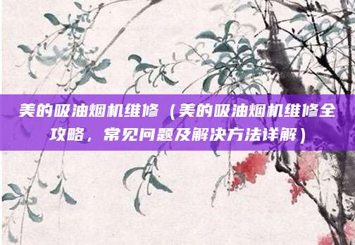 美的吸油烟机维修(美的吸油烟机维修全攻略,常见问题及解决方法详解)
