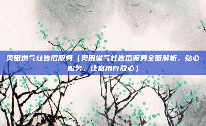 奥田燃气灶售后服务（奥田燃气灶售后服务全面解析，贴心服务，让您用得放心）