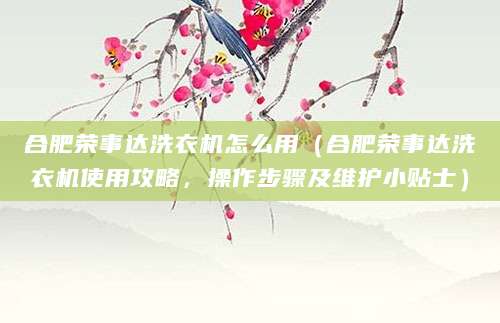 合肥荣事达洗衣机怎么用（合肥荣事达洗衣机使用攻略，操作步骤及维护小贴士）
