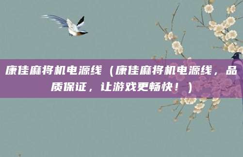 康佳麻将机电源线（康佳麻将机电源线，品质保证，让游戏更畅快！）