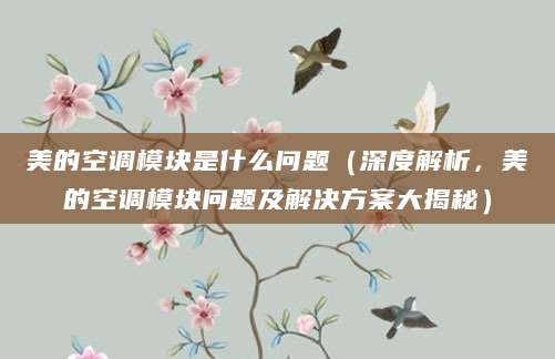 美的空调模块是什么问题（深度解析，美的空调模块问题及解决方案大揭秘）