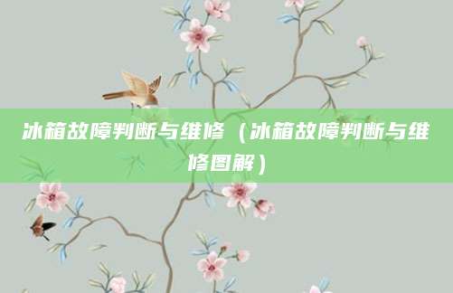 冰箱故障判断与维修（冰箱故障判断与维修图解）