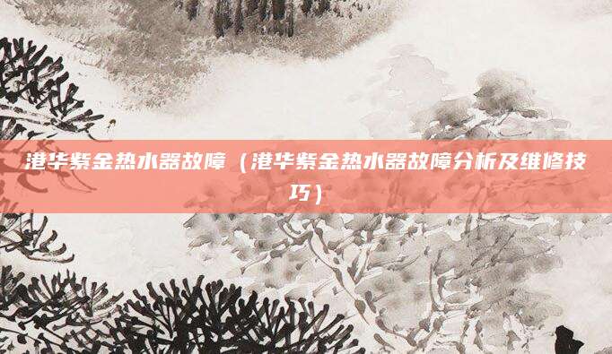 港华紫金热水器故障（港华紫金热水器故障分析及维修技巧）