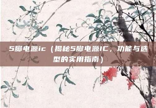 5脚电源ic（揭秘5脚电源IC，功能与选型的实用指南）