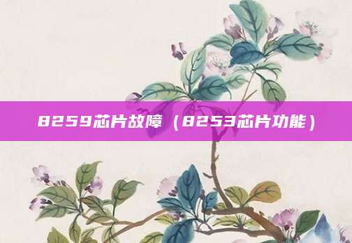 8259芯片故障（8253芯片功能）