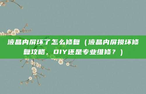 液晶内屏坏了怎么修复（液晶内屏损坏修复攻略，DIY还是专业维修？）