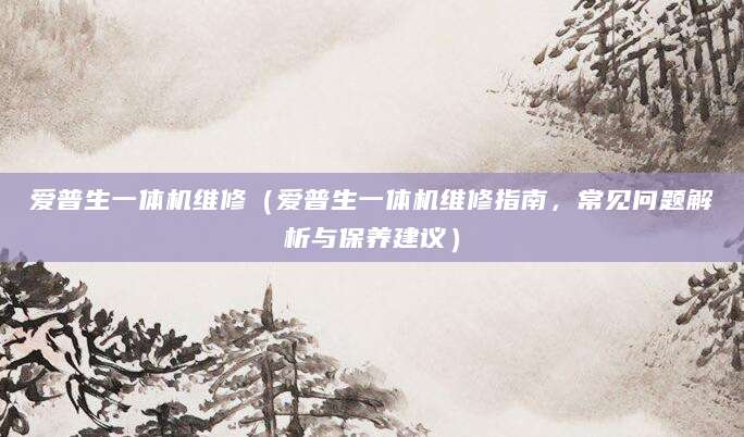 爱普生一体机维修(爱普生一体机维修指南,常见问题解析与保养建议)