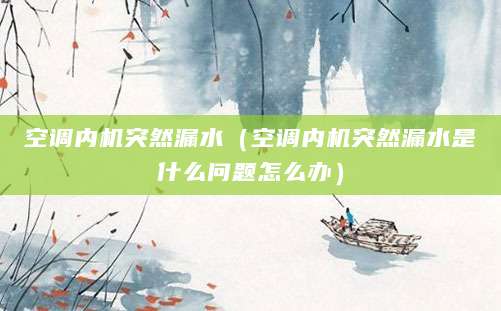 空调内机突然漏水(空调内机突然漏水是什么问题怎么办)
