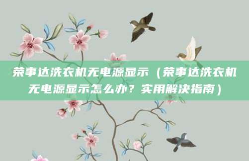 荣事达洗衣机无电源显示（荣事达洗衣机无电源显示怎么办？实用解决指南）