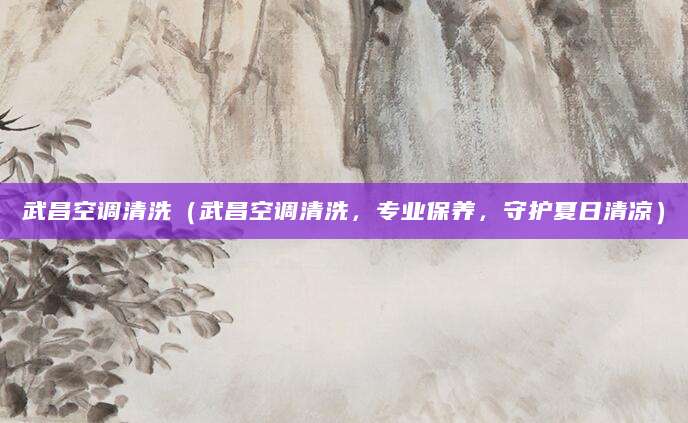 武昌空调清洗（武昌空调清洗，专业保养，守护夏日清凉）