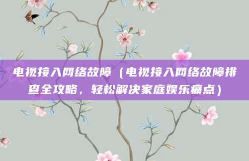 电视接入网络故障（电视接入网络故障排查全攻略，轻松解决家庭娱乐痛点）
