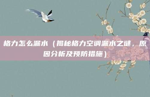 格力怎么漏水（揭秘格力空调漏水之谜，原因分析及预防措施）