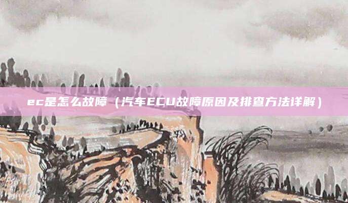 ec是怎么故障（汽车ECU故障原因及排查方法详解）