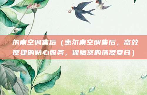 恵尔甫空调售后（惠尔甫空调售后，高效便捷的贴心服务，保障您的清凉夏日）