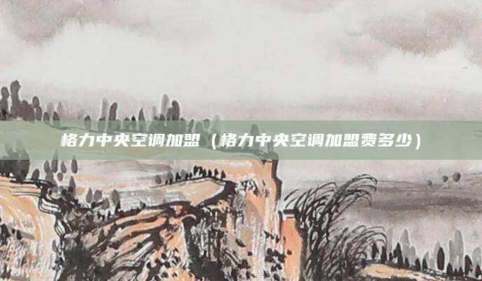 格力中央空调加盟(格力中央空调加盟费多少)