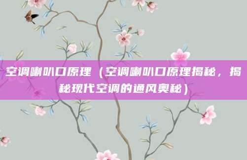 空调喇叭口原理（空调喇叭口原理揭秘，揭秘现代空调的通风奥秘）