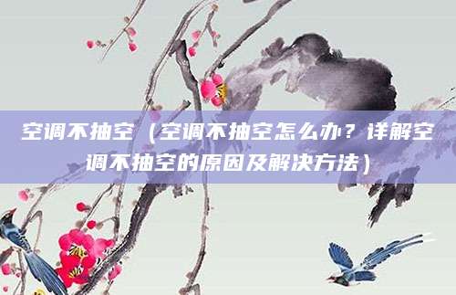 空调不抽空（空调不抽空怎么办？详解空调不抽空的原因及解决方法）