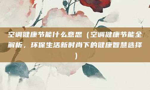 空调健康节能什么意思（空调健康节能全解析，环保生活新时尚下的健康智慧选择）