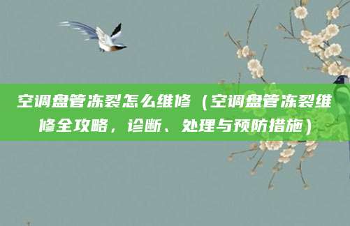 空调盘管冻裂怎么维修（空调盘管冻裂维修全攻略，诊断、处理与预防措施）