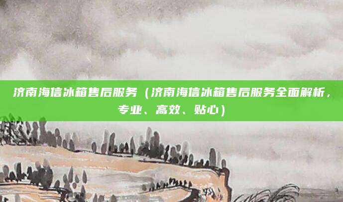 济南海信冰箱售后服务（济南海信冰箱售后服务全面解析，专业、高效、贴心）