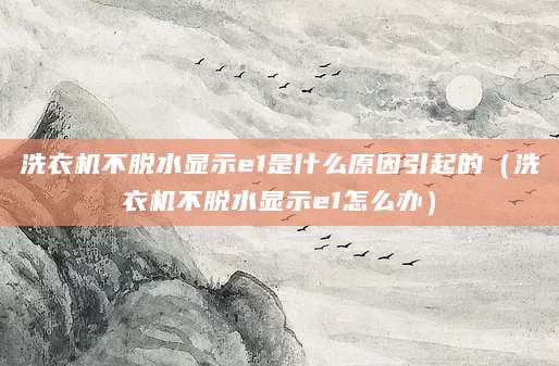 洗衣机不脱水显示e1是什么原因引起的（洗衣机不脱水显示e1怎么办）