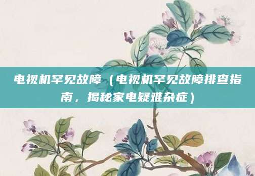 电视机罕见故障（电视机罕见故障排查指南，揭秘家电疑难杂症）