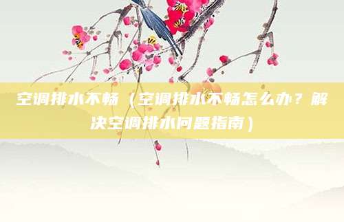 空调排水不畅（空调排水不畅怎么办？解决空调排水问题指南）