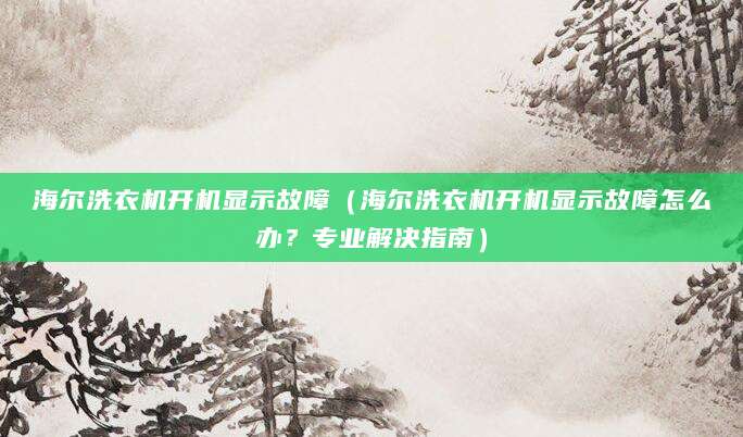海尔洗衣机开机显示故障（海尔洗衣机开机显示故障怎么办？专业解决指南）