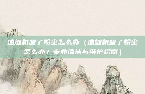 油烟机吸了粉尘怎么办（油烟机吸了粉尘怎么办？专业清洁与维护指南）