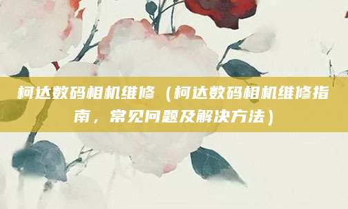 柯达数码相机维修（柯达数码相机维修指南，常见问题及解决方法）