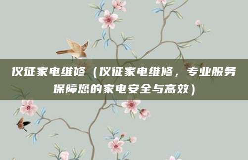 仪征家电维修（仪征家电维修，专业服务保障您的家电安全与高效）