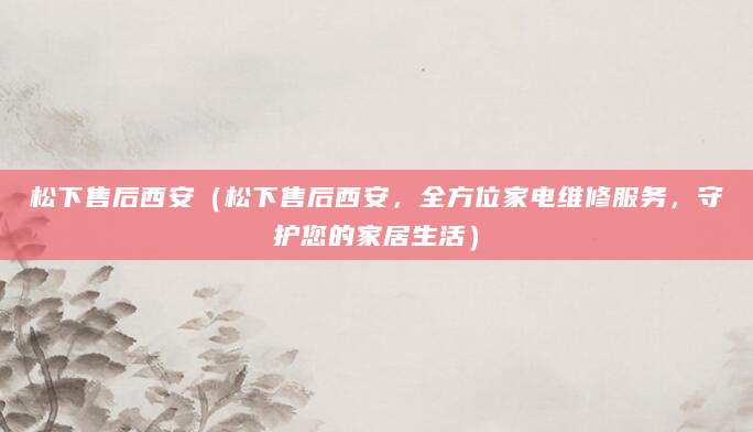 松下售后西安（松下售后西安，全方位家电维修服务，守护您的家居生活）