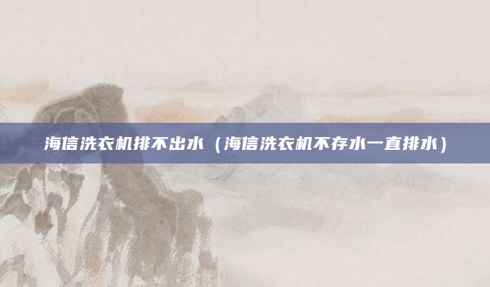 海信洗衣机排不出水(海信洗衣机不存水一直排水)