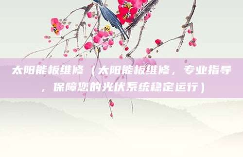 太阳能板维修（太阳能板维修，专业指导，保障您的光伏系统稳定运行）