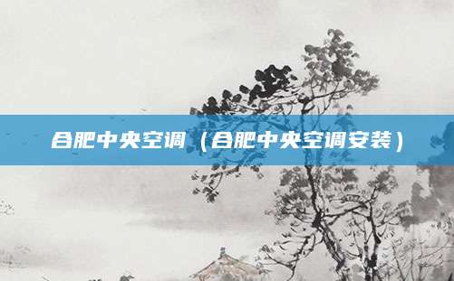 合肥中央空调（合肥中央空调安装）