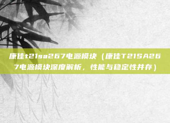 康佳t21sa267电源模块（康佳T21SA267电源模块深度解析，性能与稳定性并存）