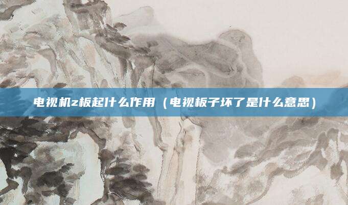电视机z板起什么作用（电视板子坏了是什么意思）