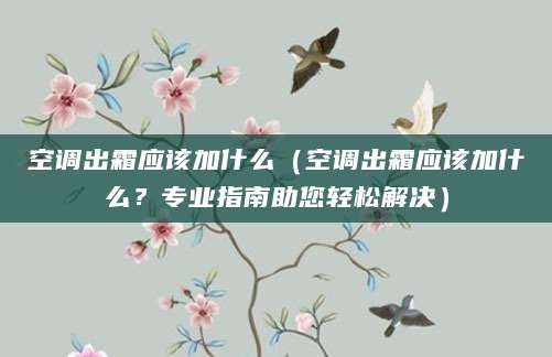 空调出霜应该加什么（空调出霜应该加什么？专业指南助您轻松解决）