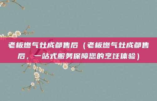 老板燃气灶成都售后（老板燃气灶成都售后，一站式服务保障您的烹饪体验）