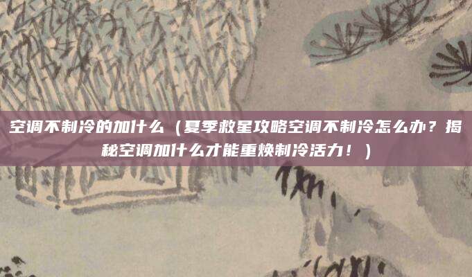 空调不制冷的加什么（夏季救星攻略空调不制冷怎么办？揭秘空调加什么才能重焕制冷活力！）